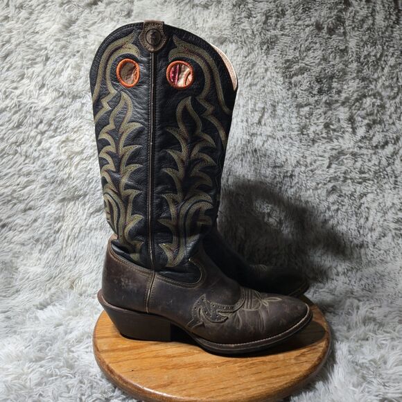 Vintage Tony Lama Mens 13D Buckaroo Leather Western Tall Shaft Embroidered Boots - Picture 16 of 16